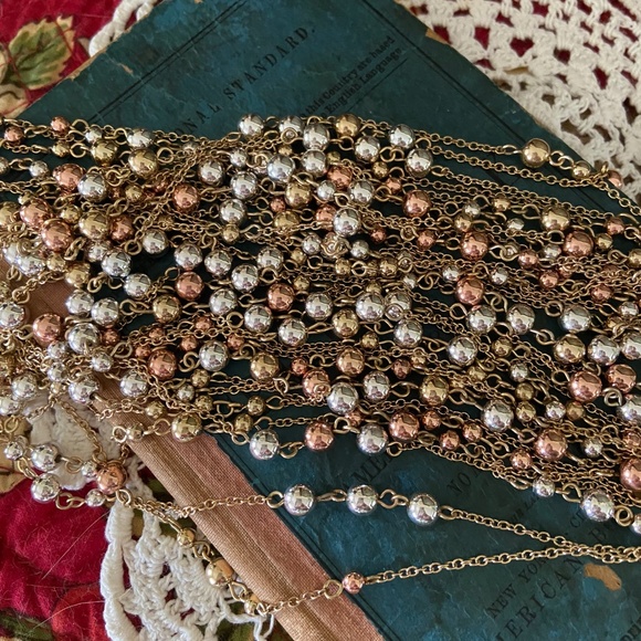 NWT Talbots Necklace, Rose Gold/Gold/Silver Balls - Picture 2 of 6